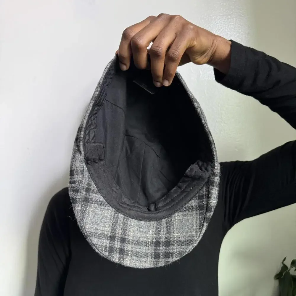 Vintage plaided‎ newsboy beret cap